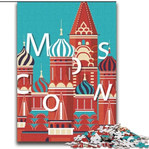 Puzzle 2000 Teile für Teenager-Geschenke Moskau, Lernspielzeug, einzigartige Geburtstags- und Geschenkideen für Kinder ab 14 Jahren, 70x100cm von ABKMXDKZ