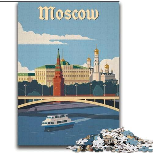 Puzzle 2000 Teile für Teenager Moskau, Spielzeug, Lernspiele, Stressabbau, einzigartige Heimdekoration und Geschenke, 70x100cm von ABKMXDKZ