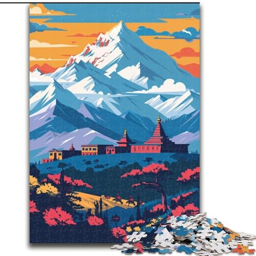 Puzzle für Erwachsene, 1000 Puzzles, Nepal-Berglandschaft, Lernspielzeug, Familienspiele, einzigartige Geburtstags- und Geschenkideen, 26x38cm von ABKMXDKZ