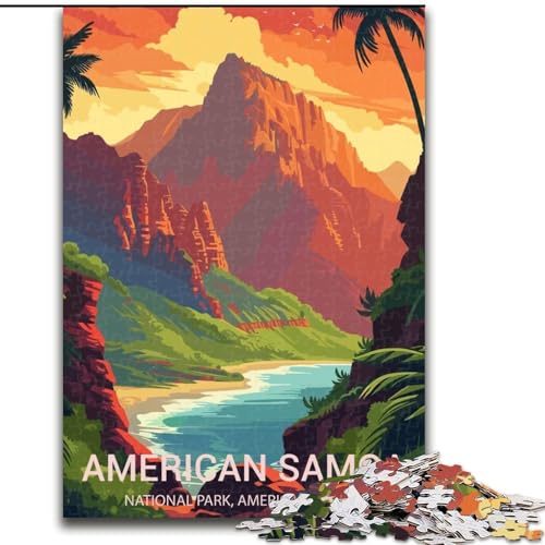 Puzzle für Erwachsene, 1000 Teile, Amerikanisch-Samoa, geeignet für Personen ab 14 Jahren, anspruchsvoll zu lösen, Aber lustig und humorvoll, tolles Geschenk, 26x38cm von ABKMXDKZ