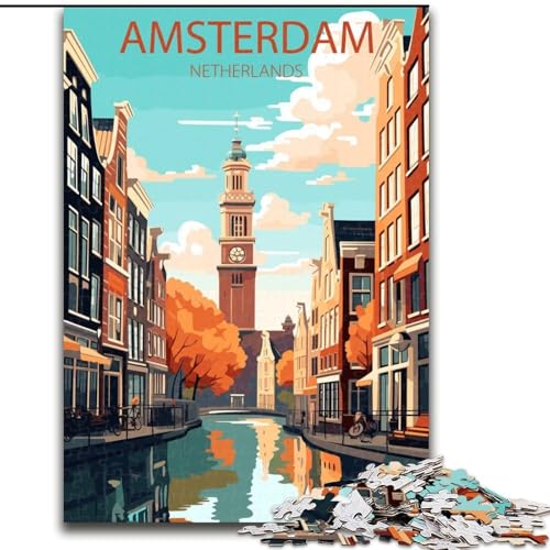 Puzzle für Erwachsene, 1000 Teile, Amsterdam, Niederlande, für 14+, anspruchsvolles Spiel als Geschenk für die ganze Familie und Freunde, 26x38cm Puzzle für Erwachsene, 1000 Teile, Amsterdam, Niederlande, für 14+, anspruchsvolles Spiel als Geschenk für die ganze Familie und Freunde, 26x38cm von ABKMXDKZ