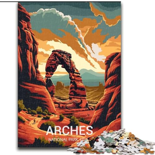 Puzzle für Erwachsene, 1000 Teile, Arches-Nationalpark, Spielzeug, Lernspiele, Stressabbau, Stärkung der Liebe zwischen Paaren, 50x75cm von ABKMXDKZ