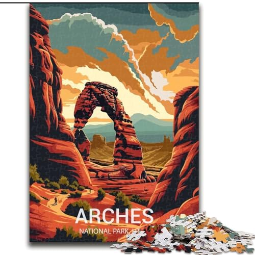Puzzle für Erwachsene, 1000 Teile, Arches-Nationalpark, hilft dem Gehirn, süchtig machendes Spielzeug zu trainieren, um Geduld zu fördern, perfekte Dekoration, 26x38cm von ABKMXDKZ