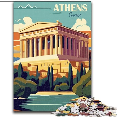 Puzzle für Erwachsene, 1000 Teile, Athen, Griechenland, Spielzeug, Lernspiele, Stressabbau, Stärkung der Liebe zwischen Paaren, 50x75cm Puzzle für Erwachsene, 1000 Teile, Athen, Griechenland, Spielzeug, Lernspiele, Stressabbau, Stärkung der Liebe zwischen Paaren, 50x75cm von ABKMXDKZ