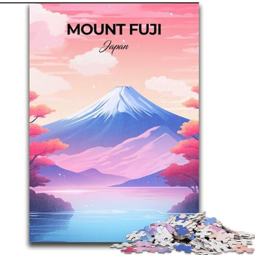 Puzzle für Erwachsene, 1000 Teile, Berg Fuji, Japan, anspruchsvoll, mit vollständig ineinandergreifenden, zufällig geformten Teilen, 50x75cm von ABKMXDKZ
