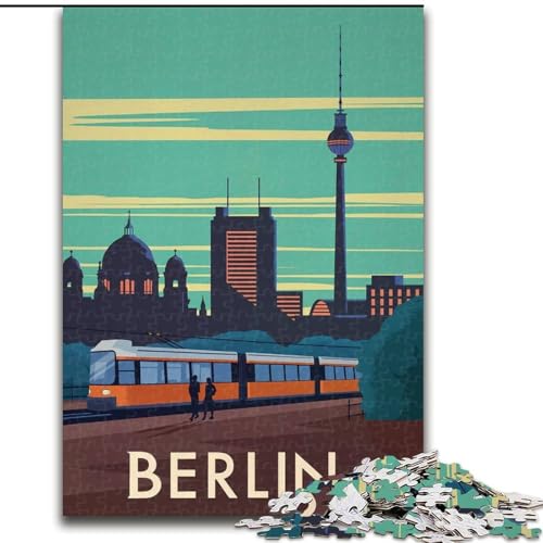 Puzzle für Erwachsene, 1000 Teile, Berlin, für Kinder ab 14 Jahren, jedes Teil ist einzigartig – lustiges und herausforderndes Spiel für die ganze Familie, tolles Geschenk, 50x75cm von ABKMXDKZ