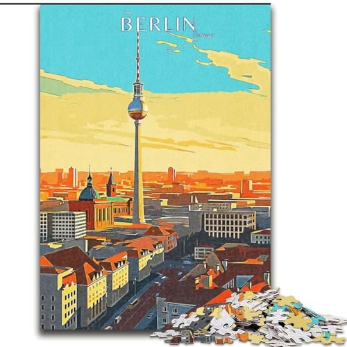Puzzle für Erwachsene, 1000 Teile, Berlin-Reisen, Spielzeug, Lernspiele, Stressabbau, Stärkung der Liebe zwischen Paaren, 26x38cm von ABKMXDKZ