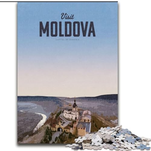 Puzzle für Erwachsene, 1000 Teile, Besuchen Sie Moldawien, geeignet für Personen ab 14 Jahren, anspruchsvoll zu lösen, Aber unterhaltsam und humorvoll, tolles Geschenk, 50x75cm von ABKMXDKZ
