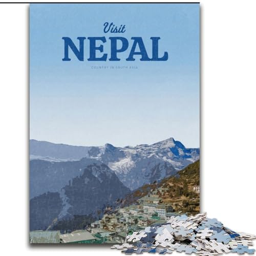 Puzzle für Erwachsene, 1000 Teile, Besuchen Sie Nepal, Geeignet für Personen ab 14 Jahren, Anspruchsvoll zu vervollständigen, Aber lustig und humorvoll, Tolles Geschenk, 50x75cm von ABKMXDKZ