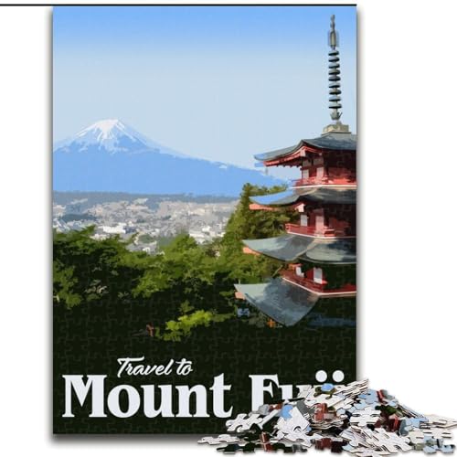 Puzzle für Erwachsene, 1000 Teile, Besuchen Sie den Berg Fuji, für Kinder ab 14 Jahren, jedes Teil ist einzigartig – lustiges und herausforderndes Spiel für die ganze Familie, tolles Geschenk, 26x38cm von ABKMXDKZ