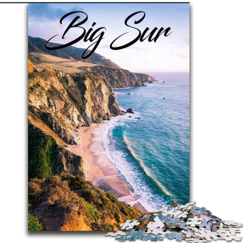 Puzzle für Erwachsene, 1000 Teile, Big Sur, hilft dem Gehirn, süchtig machendes Spielzeug zu trainieren, um Geduld zu fördern, perfekte Dekoration, 50x75cm von ABKMXDKZ