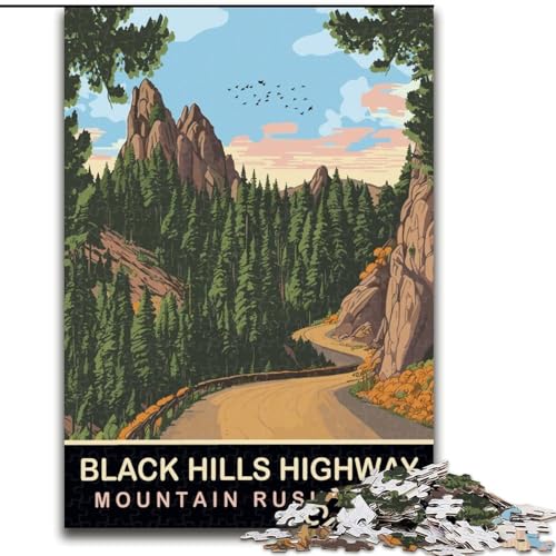 Puzzle für Erwachsene, 1000 Teile, Black Hills Highway, Spielzeug, Lernspiele, Stressabbau, Stärkung der Liebe zwischen Paaren, 50x75cm Puzzle für Erwachsene, 1000 Teile, Black Hills Highway, Spielzeug, Lernspiele, Stressabbau, Stärkung der Liebe zwischen Paaren, 50x75cm von ABKMXDKZ