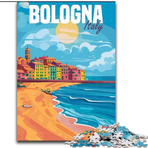 Puzzle für Erwachsene, 1000 Teile, Bologna, Italien, Spielzeug, Lernspiele, Stressabbau, Stärkung der Liebe zwischen Paaren, 50x75cm von ABKMXDKZ