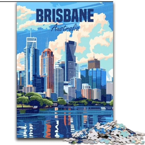 Puzzle für Erwachsene, 1000 Teile, Brisbane, Australien, Spielzeug, Lernspiele, Stressabbau, Stärkung der Liebe zwischen Paaren, 26x38cm von ABKMXDKZ