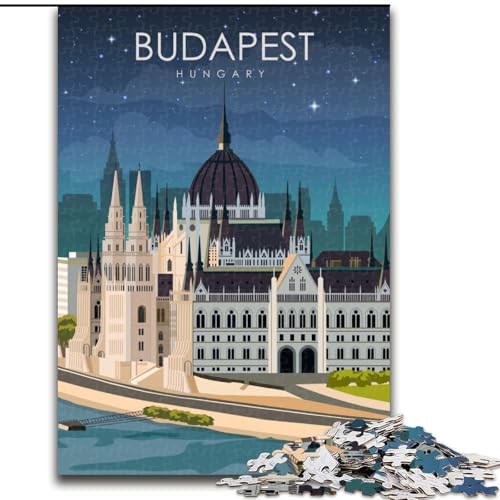 Puzzle für Erwachsene, 1000 Teile, Budapest, Ungarn, Reise, Spielzeug, Lernspiele, Stressabbau, Stärkung der Liebe zwischen Paaren, 50x75cm von ABKMXDKZ