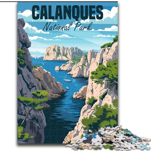 Puzzle für Erwachsene, 1000 Teile, Calanques, Frankreich, Spielspielzeug, jedes Teil ist einzigartig – anspruchsvolles Familienspiel für Kinder ab 14 Jahren, 50x75cm von ABKMXDKZ