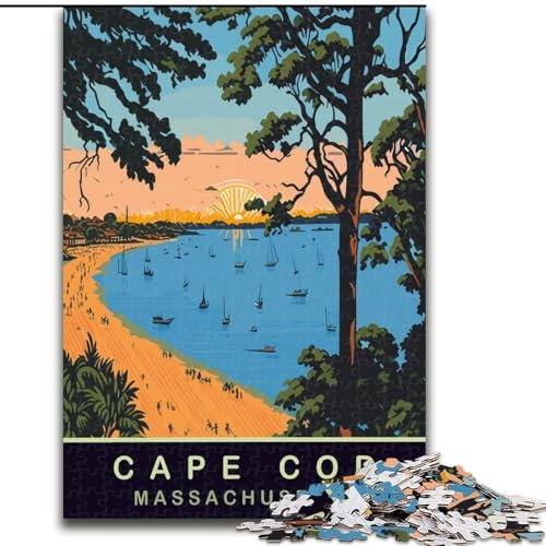 Puzzle für Erwachsene, 1000 Teile, Cape Cod Beach, für 14+, anspruchsvolles Spiel als Geschenk für die ganze Familie und Freunde, 50x75cm von ABKMXDKZ