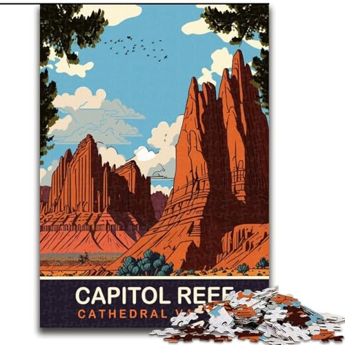 Puzzle für Erwachsene, 1000 Teile, Cathedral Valley, geeignet für Kinder ab 14 Jahren, Lernspiele für Zuhause, DIY-Spielzeug, Kunstwerk, Geschenk, 50x75cm von ABKMXDKZ