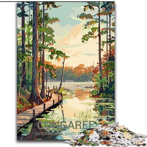 Puzzle für Erwachsene, 1000 Teile, Congaree-Nationalpark, für 14+, anspruchsvolles Spiel als Geschenk für die ganze Familie und Freunde, 50x75cm von ABKMXDKZ
