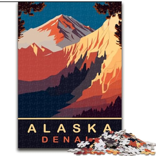 Puzzle für Erwachsene, 1000 Teile, Denali Mountain, für 14+, anspruchsvolles Spiel als Geschenk für die ganze Familie und Freunde, 50x75cm von ABKMXDKZ