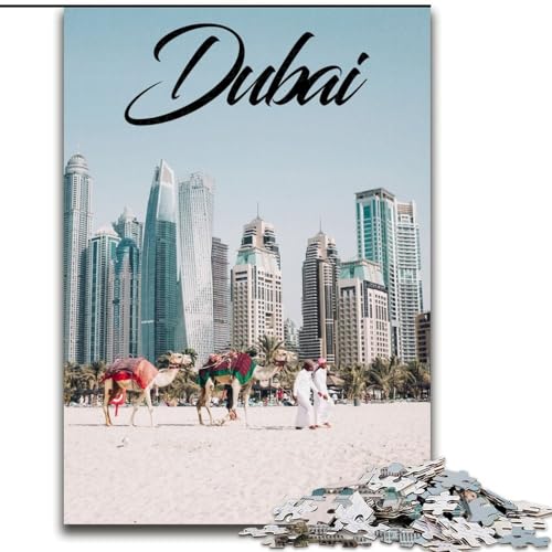 Puzzle für Erwachsene, 1000 Teile, Dubai, hilft dem Gehirn, süchtig machendes Spielzeug zu trainieren, um Geduld zu fördern, perfekte Dekoration, 26x38cm von ABKMXDKZ