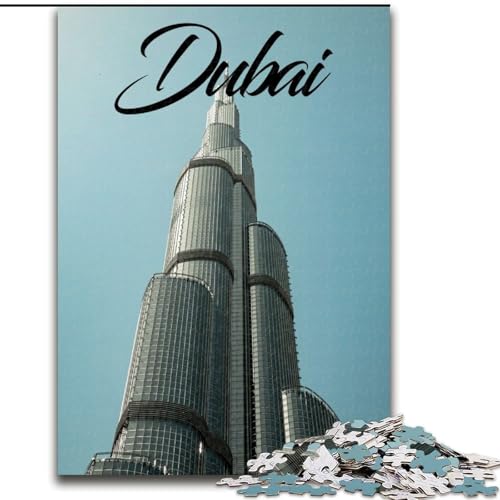Puzzle für Erwachsene, 1000 Teile, Dubai, hilft dem Gehirn, süchtig machendes Spielzeug zu trainieren, um Geduld zu fördern, perfekte Dekoration, 50x75cm von ABKMXDKZ