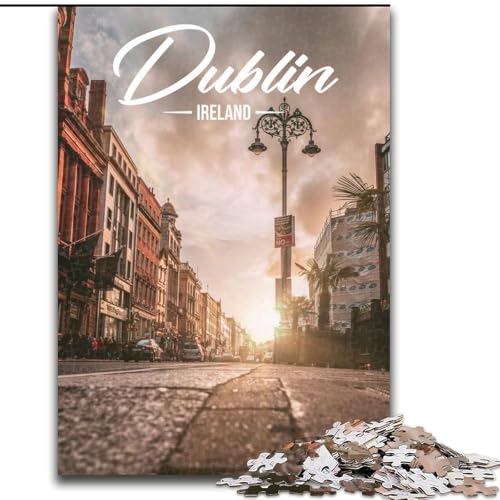 Puzzle für Erwachsene, 1000 Teile, Dublin, geeignet für Personen ab 14 Jahren Anspruchsvoll zu vervollständigen, Aber lustig und humorvoll Tolles Geschenk, 26x38cm von ABKMXDKZ