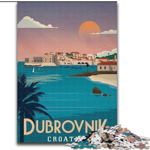 Puzzle für Erwachsene, 1000 Teile, Dubrovnik, hilft dem Gehirn, süchtig machendes Spielzeug zu trainieren, um Geduld zu fördern, perfekte Dekoration, 26x38cm von ABKMXDKZ