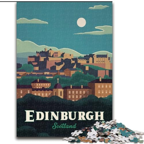 Puzzle für Erwachsene, 1000 Teile, Edinburgh, hilft dem Gehirn, süchtig machendes Spielzeug zu trainieren, um Geduld zu fördern, perfekte Dekoration, 26x38cm von ABKMXDKZ