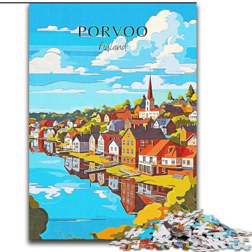 Puzzle für Erwachsene, 1000 Teile, Finnland, Porvoo-Reise, Spielzeug, Lernspiele, Stressabbau, Stärkung der Liebe zwischen Paaren, 50x75cm Puzzle für Erwachsene, 1000 Teile, Finnland, Porvoo-Reise, Spielzeug, Lernspiele, Stressabbau, Stärkung der Liebe zwischen Paaren, 50x75cm von ABKMXDKZ