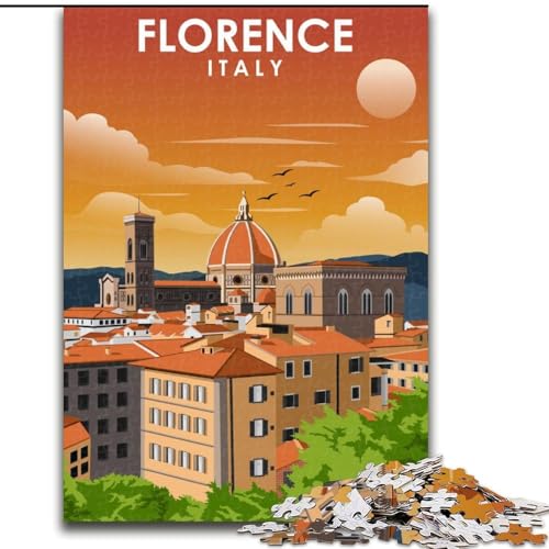 Puzzle für Erwachsene, 1000 Teile, Florenz, Italien, Reisekunst, Spielzeug, Lernspiele, Stressabbau, Stärkung der Liebe zwischen Paaren, 50x75cm von ABKMXDKZ