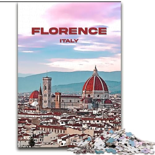 Puzzle für Erwachsene, 1000 Teile, Florenz, Stadt, Italien, Reisen, Spielzeug, Lernspiele, Stressabbau, Stärkung der Liebe zwischen Paaren, 26x38cm von ABKMXDKZ
