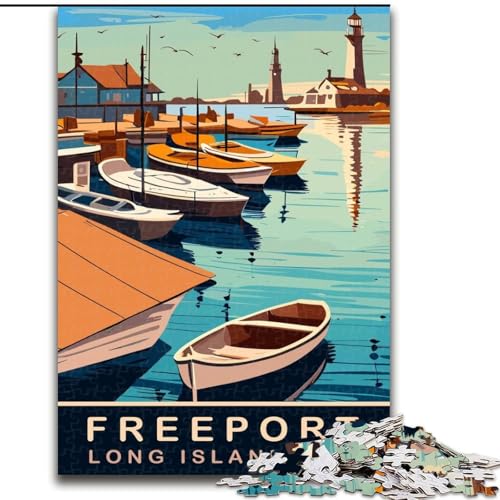 Puzzle für Erwachsene, 1000 Teile, Freeport, Spielspielzeug, jedes Teil ist einzigartig – anspruchsvolles Familienspiel für Kinder ab 14 Jahren, 26x38cm von ABKMXDKZ