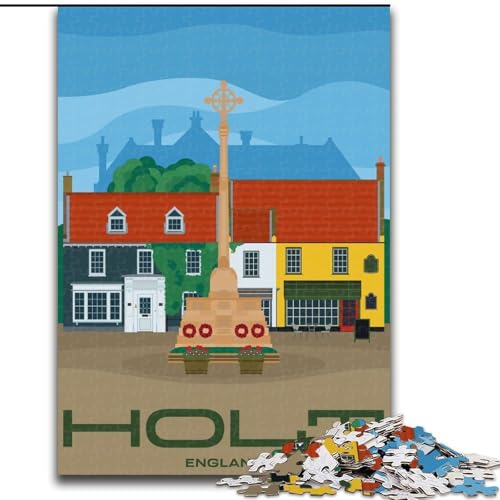 Puzzle für Erwachsene, 1000 Teile, Holt, England-Stadtbild, geeignet für Personen ab 14 Jahren, anspruchsvoll zu vervollständigen, Aber lustig und humorvoll, tolles Geschenk, 26x38cm von ABKMXDKZ