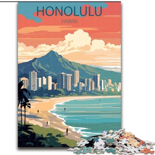 Puzzle für Erwachsene, 1000 Teile, Honolulu, Hawaii, geeignet für Personen ab 14 Jahren Anspruchsvoll zu vervollständigen, Aber lustig und humorvoll Tolles Geschenk, 26x38cm Puzzle für Erwachsene, 1000 Teile, Honolulu, Hawaii, geeignet für Personen ab 14 Jahren Anspruchsvoll zu vervollständigen, Aber lustig und humorvoll Tolles Geschenk, 26x38cm von ABKMXDKZ