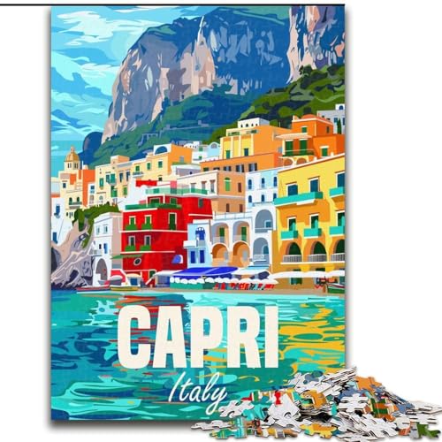 Puzzle für Erwachsene, 1000 Teile, Insel Capri, Italien, für 14+, anspruchsvolles Spiel als Geschenk für die ganze Familie und Freunde, 26x38cm Puzzle für Erwachsene, 1000 Teile, Insel Capri, Italien, für 14+, anspruchsvolles Spiel als Geschenk für die ganze Familie und Freunde, 26x38cm von ABKMXDKZ