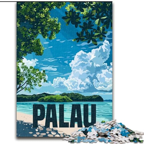 Puzzle für Erwachsene, 1000 Teile, Insel Palau, hilft dem Gehirn, süchtig machendes Spielzeug zu trainieren, um Geduld zu fördern, perfekte Dekoration, 50x75cm von ABKMXDKZ