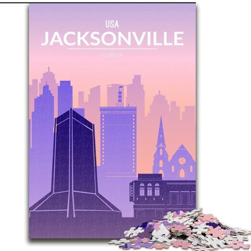 Puzzle für Erwachsene, 1000 Teile, Jacksonville, für 14+, anspruchsvolles Spiel als Geschenk für die ganze Familie und Freunde, 26x38cm von ABKMXDKZ