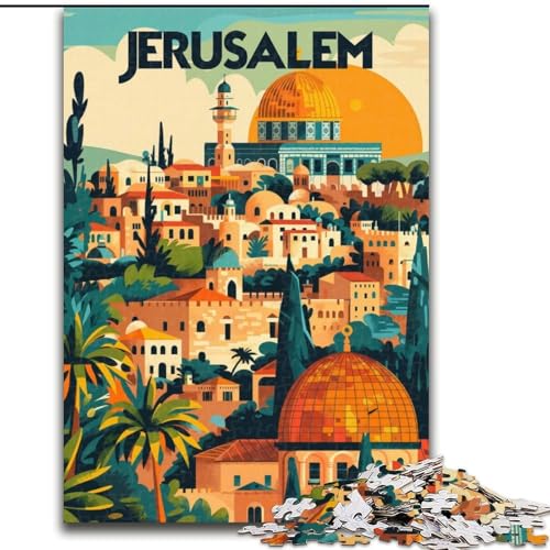 Puzzle für Erwachsene, 1000 Teile, Jerusalems Goldener Glanz, geeignet für Personen ab 14 Jahren, anspruchsvoll zu lösen, Aber lustig und humorvoll, tolles Geschenk, 50x75cm von ABKMXDKZ