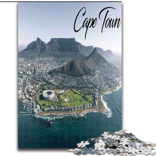 Puzzle für Erwachsene, 1000 Teile, Kapstadt, Familienspiel, Stressabbau, schwierige Herausforderung, stärkt die Liebe zwischen Paaren, 26x38cm von ABKMXDKZ