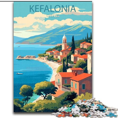 Puzzle für Erwachsene, 1000 Teile, Kefalonia, Griechenland, für Kinder ab 14 Jahren, jedes Teil ist einzigartig – lustiges und herausforderndes Spiel für die ganze Familie, tolles Geschenk, 50x75cm von ABKMXDKZ