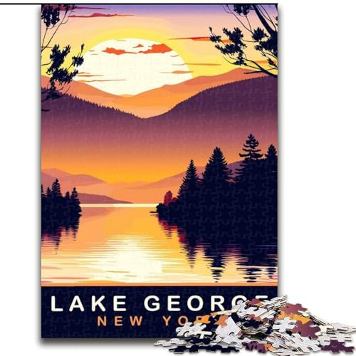 Puzzle für Erwachsene, 1000 Teile, Lake George, NY, für 14+, anspruchsvolles Spiel als Geschenk für die ganze Familie und Freunde, 50x75cm von ABKMXDKZ
