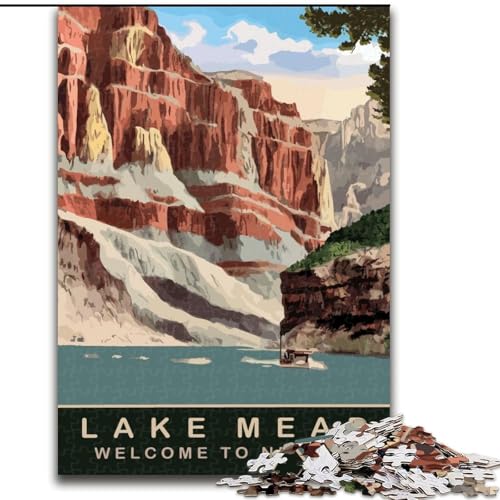 Puzzle für Erwachsene, 1000 Teile, Lake Mead, Spielspielzeug, jedes Teil ist einzigartig – anspruchsvolles Familienspiel für Kinder ab 14 Jahren, 50x75cm von ABKMXDKZ