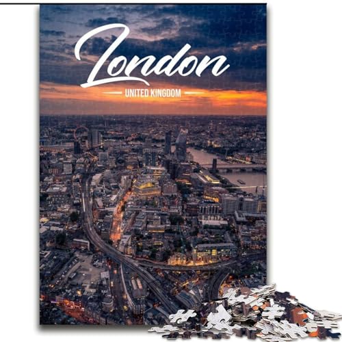 Puzzle für Erwachsene, 1000 Teile, London, geeignet für Kinder ab 14 Jahren, Lernspiele für Zuhause, DIY-Spielzeug, Kunstwerk, Geschenk, 26x38cm von ABKMXDKZ