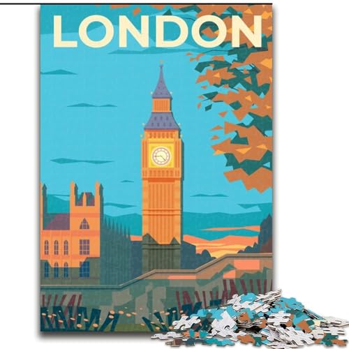 Puzzle für Erwachsene, 1000 Teile, London, geeignet für Personen ab 14 Jahren, anspruchsvoll zu lösen, Aber unterhaltsam und humorvoll, tolles Geschenk, 26x38cm von ABKMXDKZ