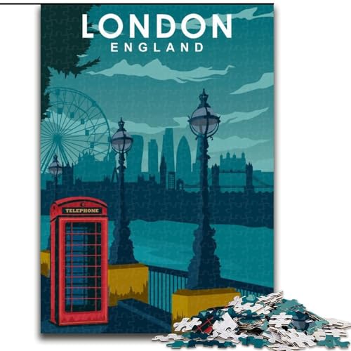 Puzzle für Erwachsene, 1000 Teile, London-Reiseplakat, Spielzeug, Lernspiele, Stressabbau, Stärkung der Liebe zwischen Paaren, 50x75cm Puzzle für Erwachsene, 1000 Teile, London-Reiseplakat, Spielzeug, Lernspiele, Stressabbau, Stärkung der Liebe zwischen Paaren, 50x75cm von ABKMXDKZ