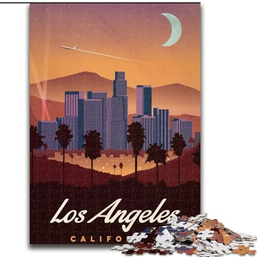 Puzzle für Erwachsene, 1000 Teile, Los Angeles, Spielzeug, Lernspiele, Stressabbau, Stärkung der Liebe zwischen Paaren, 26x38cm von ABKMXDKZ