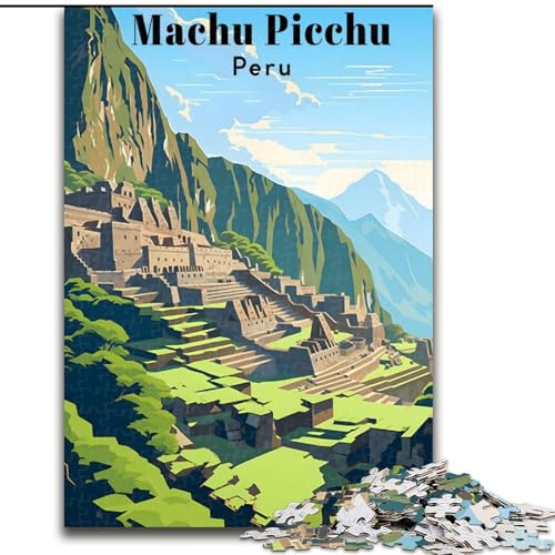 Puzzle für Erwachsene, 1000 Teile, Machu Picchu, Peru-Reise, hilft dem Gehirn, süchtig machendes Spielzeug zu trainieren, um Geduld zu fördern, perfekte Dekoration, 50x75cm von ABKMXDKZ
