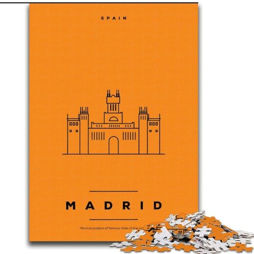 Puzzle für Erwachsene, 1000 Teile, Madrid, Spanien, für Kinder ab 14 Jahren, jedes Teil ist einzigartig – lustiges und herausforderndes Spiel für die ganze Familie, tolles Geschenk, 50x75cm Puzzle für Erwachsene, 1000 Teile, Madrid, Spanien, für Kinder ab 14 Jahren, jedes Teil ist einzigartig – lustiges und herausforderndes Spiel für die ganze Familie, tolles Geschenk, 50x75cm von ABKMXDKZ