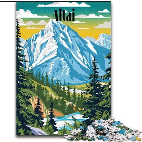 Puzzle für Erwachsene, 1000 Teile, Majestätischer Altai, geeignet für Kinder ab 14 Jahren, Lernspiele für Zuhause, DIY-Spielzeug, Kunstwerk, Geschenk, 26x38cm von ABKMXDKZ